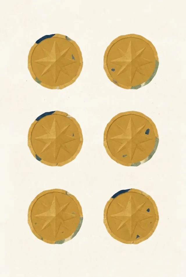 펜타클의 6 카드 그림